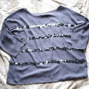 Loft Sequin Stripe Dressy Top
